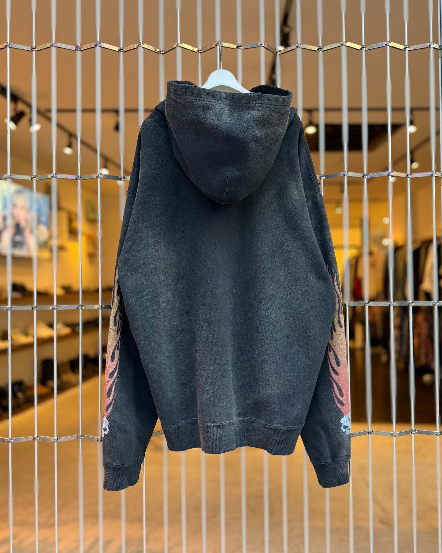 KAMIYA skull flame zip hoodie