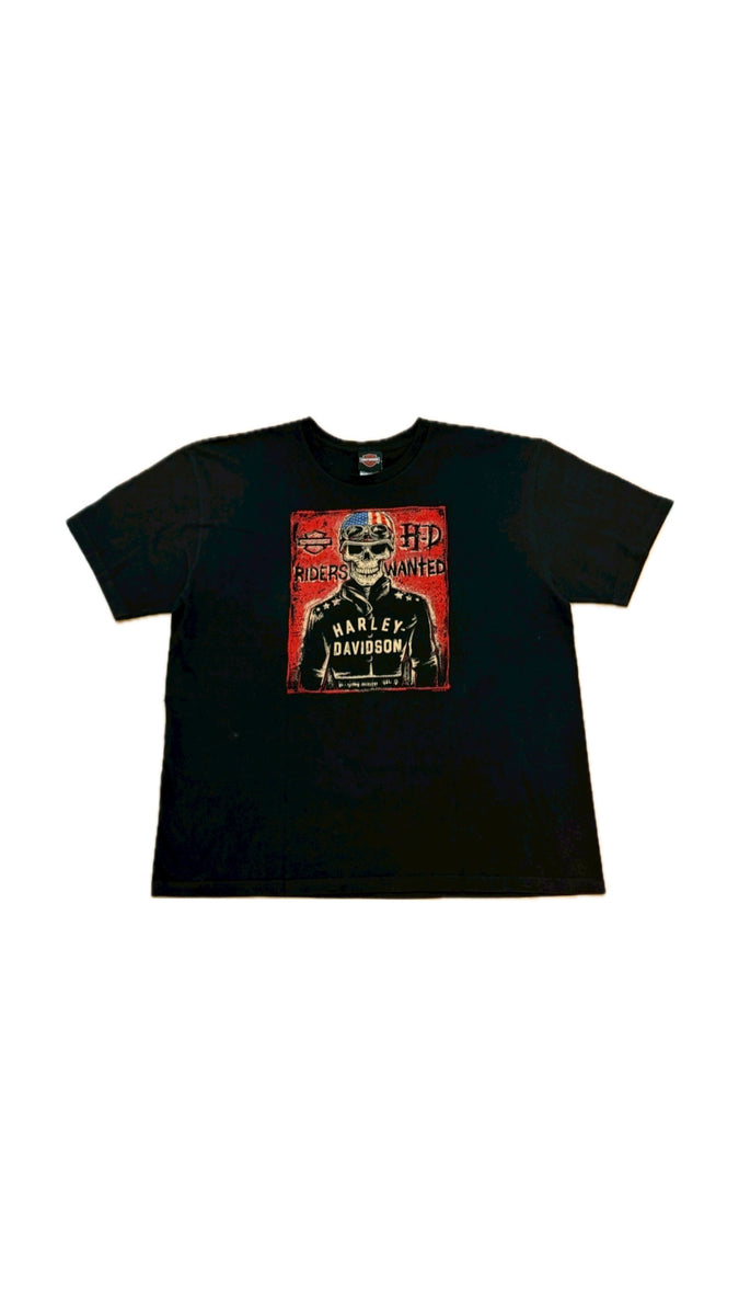 Harley-Davidson Skull Print T-Shirt Black Size 2XL – TENGEN