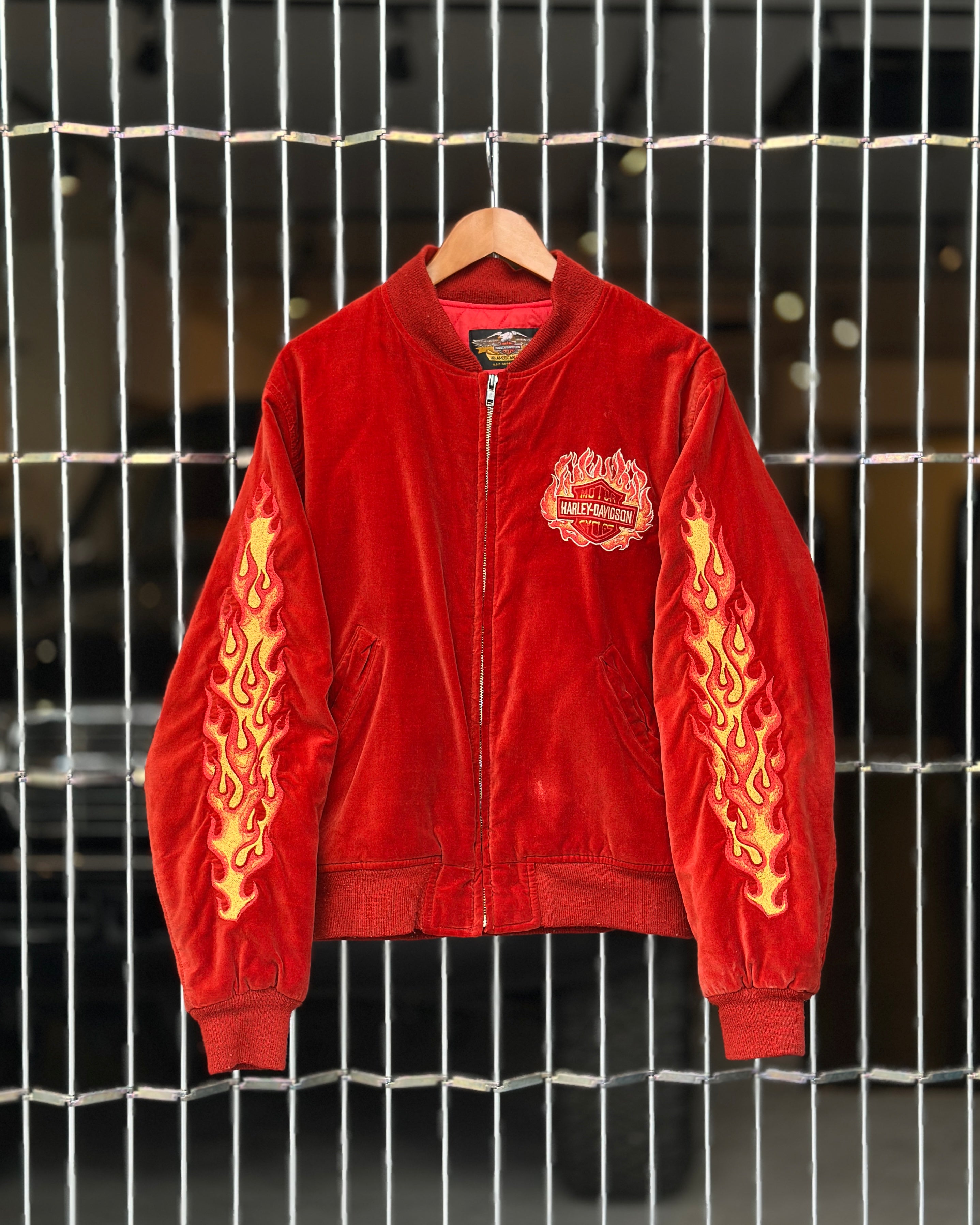 ス*ー様 Harley Davidson 赤 ラムレザージャケット 90s Harley Davidson - ハーレーダビットソン革レザージャケット90's ジャケット・アウター