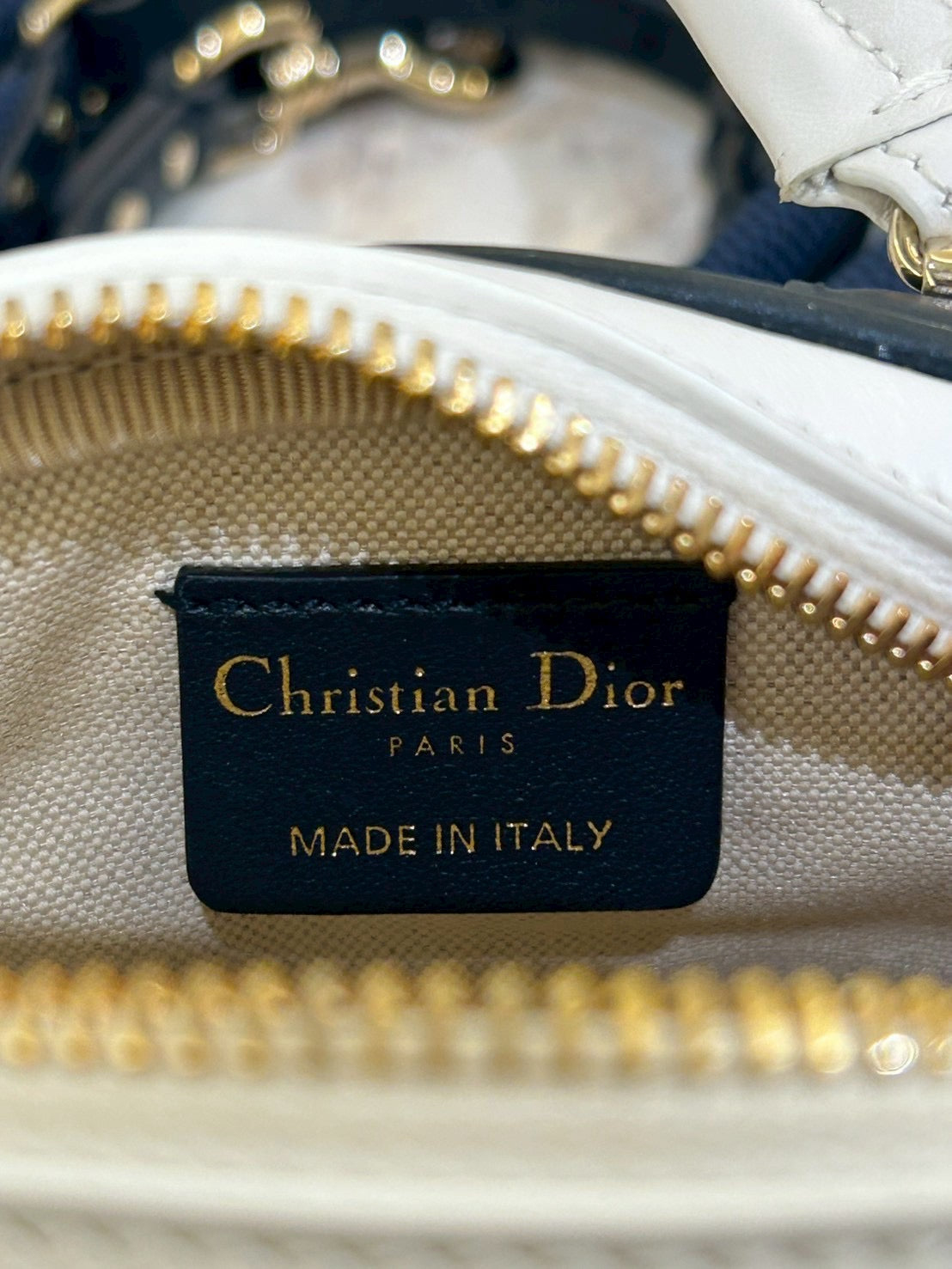 ChristianDior VIBE Mini Bowling Bag in Calfskin White