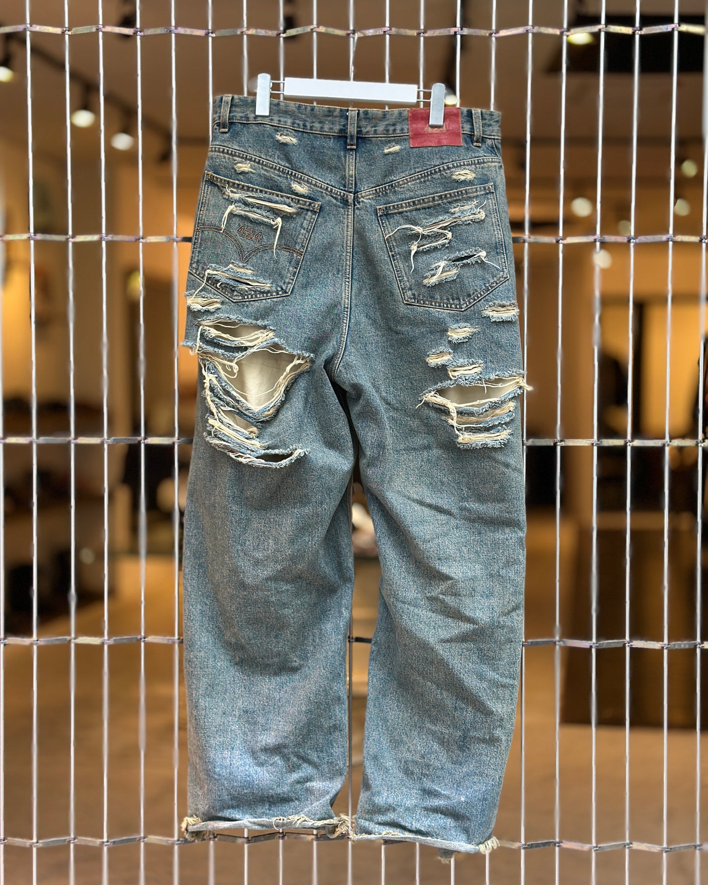 424 Damage denim pants