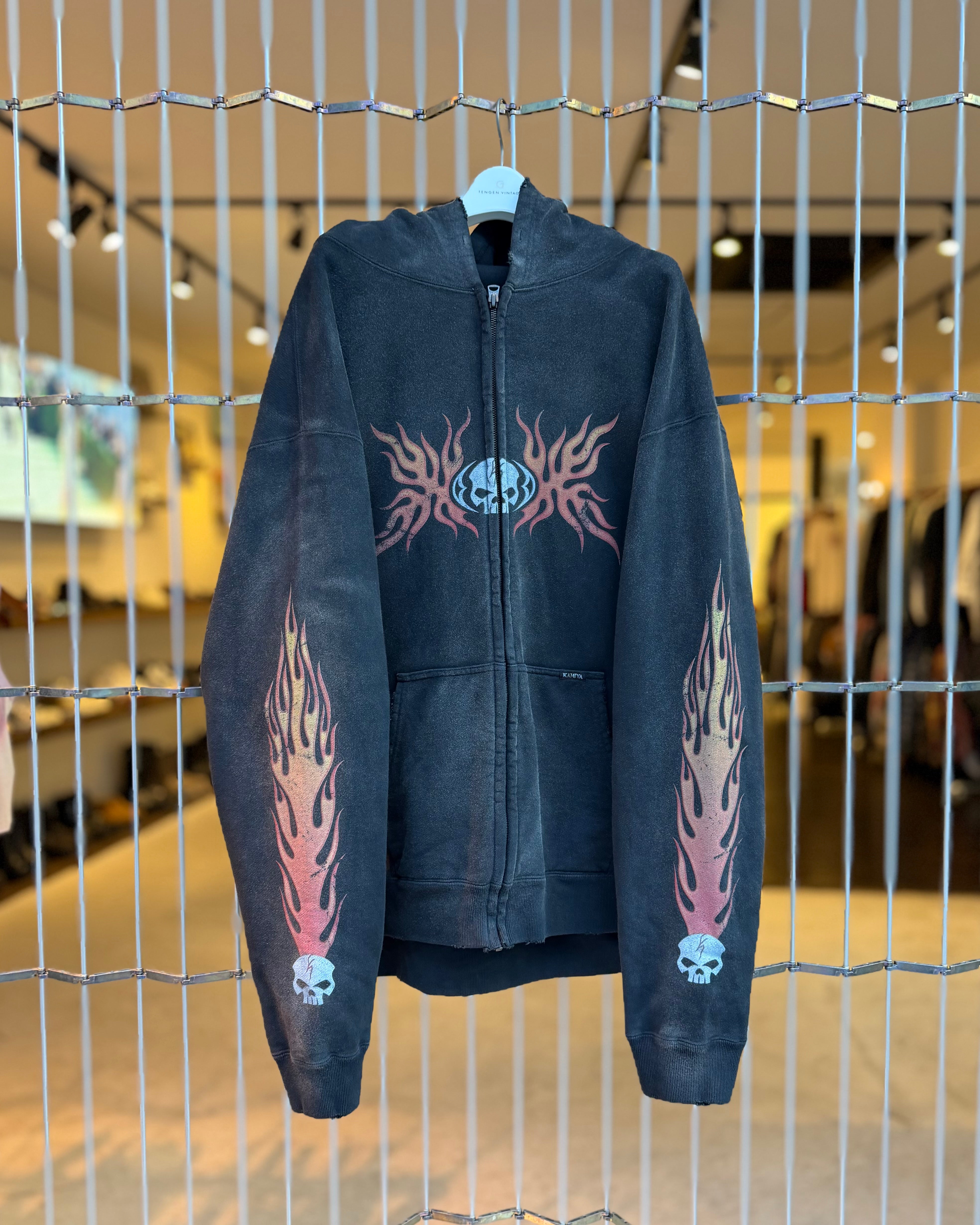 KAMIYA skull flame zip hoodie – TENGEN VINTAGE