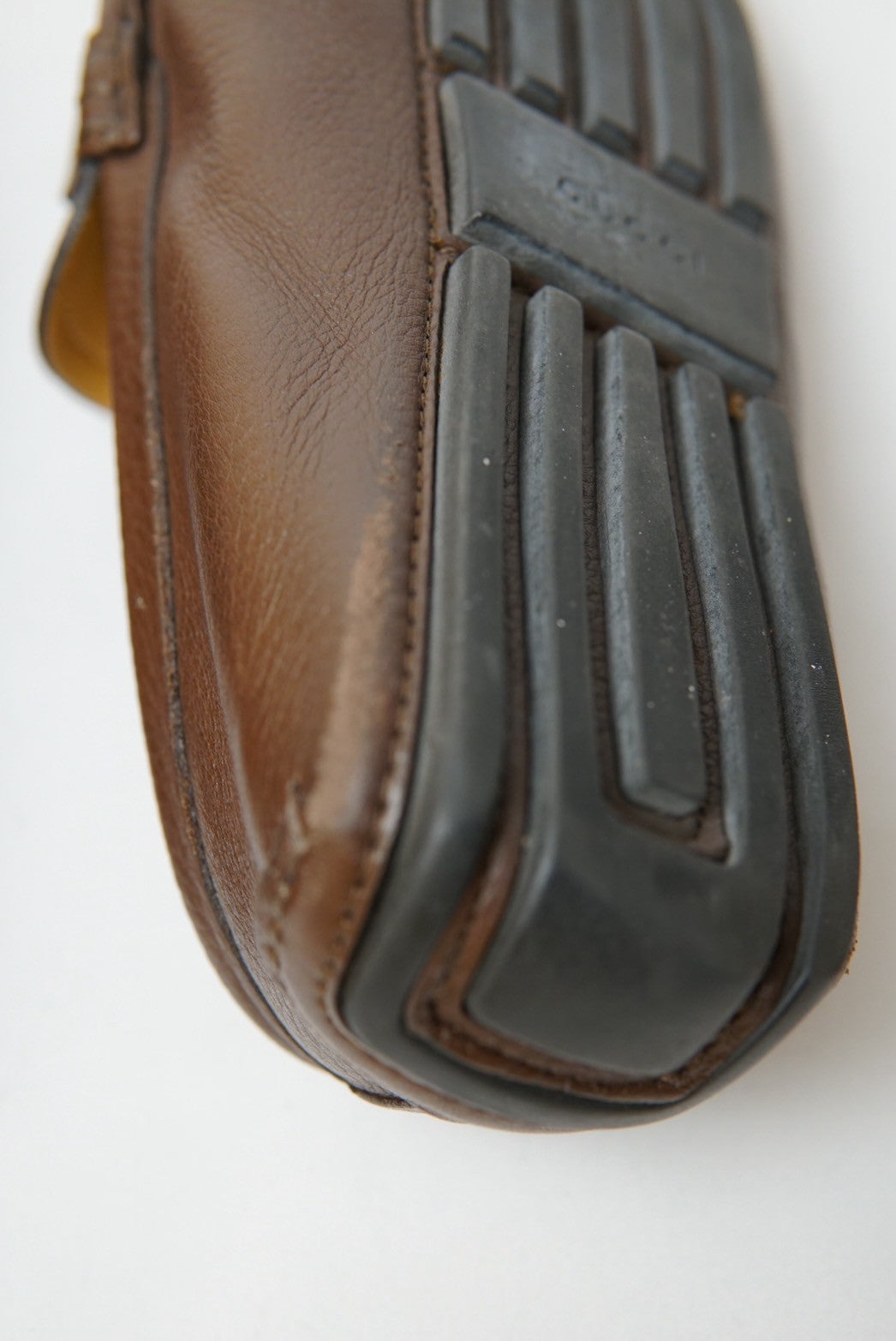 GUCCI Leather Loafers Brown Size 6
