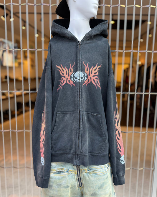 KAMIYA skull flame zip hoodie