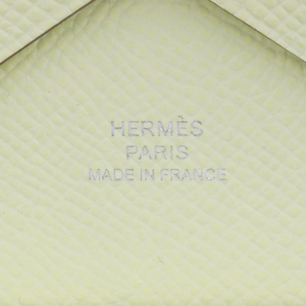 HERMES Calvi Duo Yellow Milton Card Case with Coin Purse B stamp