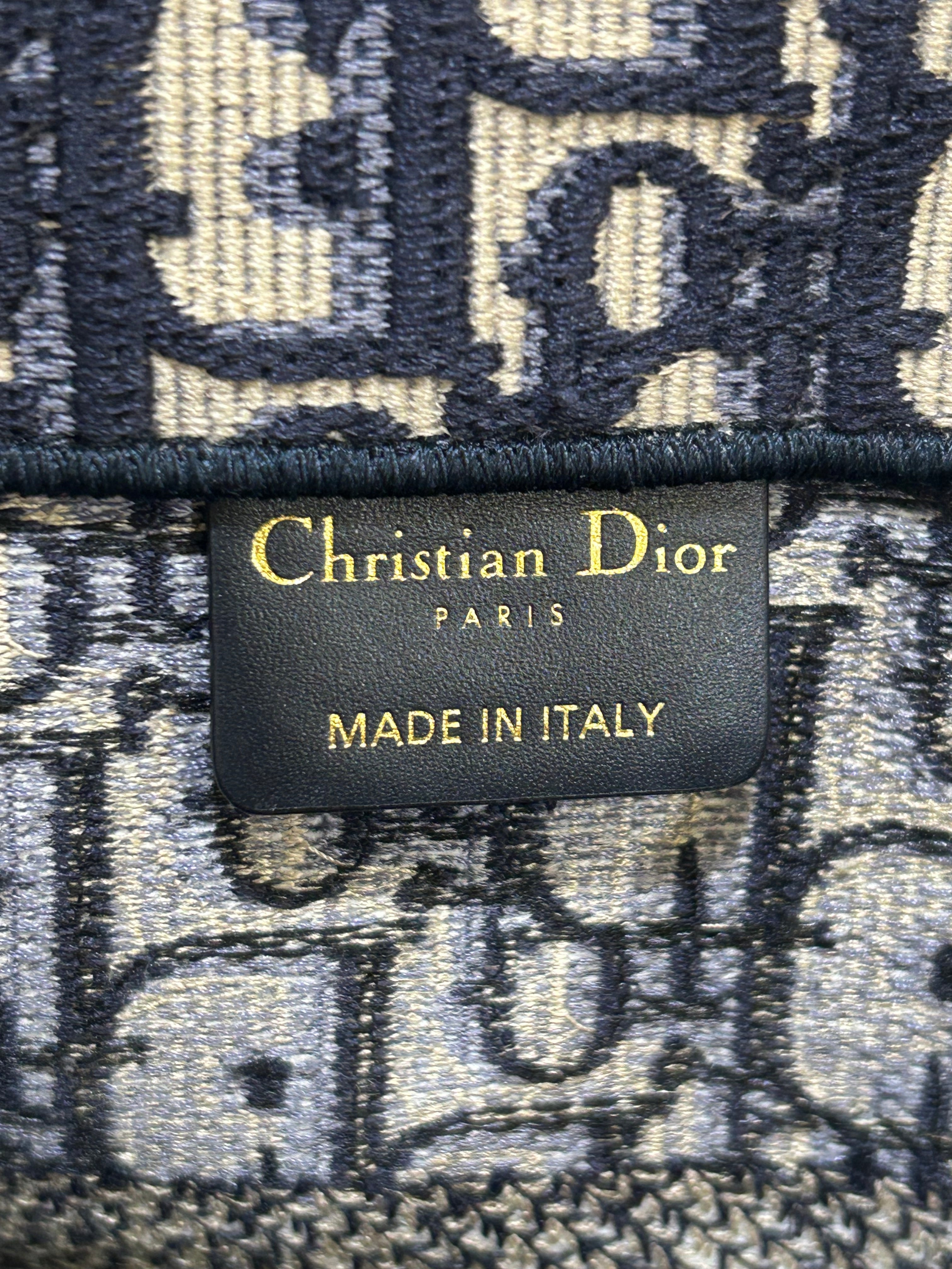 Christian Dior Oblique Booktote  Medium canvas Totebag Beige×Navy