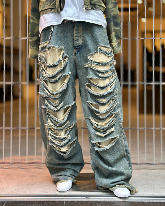 424 Damage denim pants