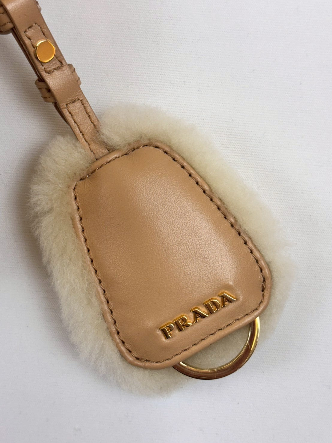 PRADA Odette Shearing Mini bag beige