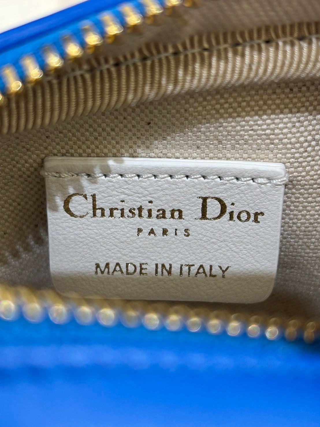 ChristianDior VIBE Mini Bowling Bag in Calfskin Blue