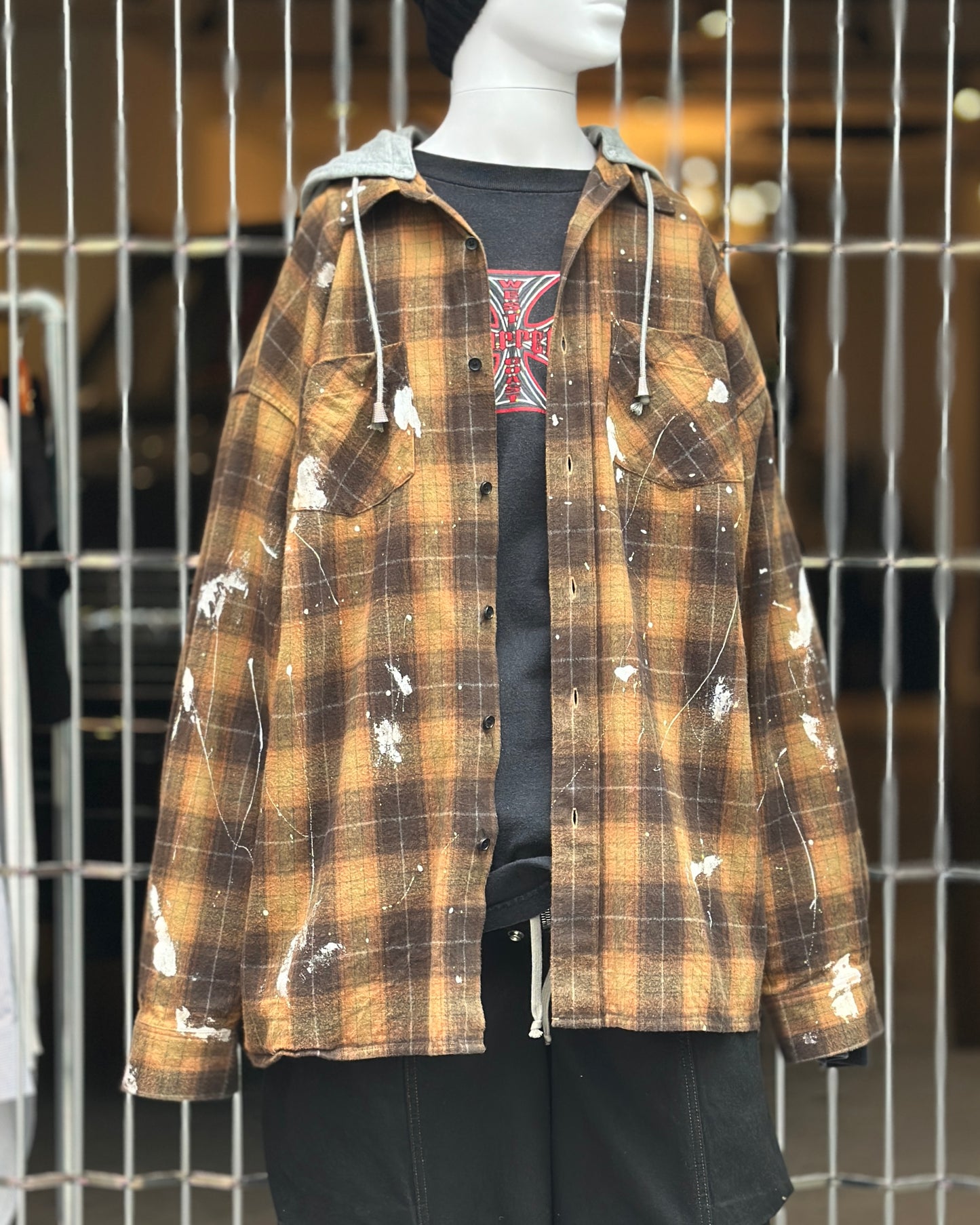 PASSION DESIRE check hoodie shirts