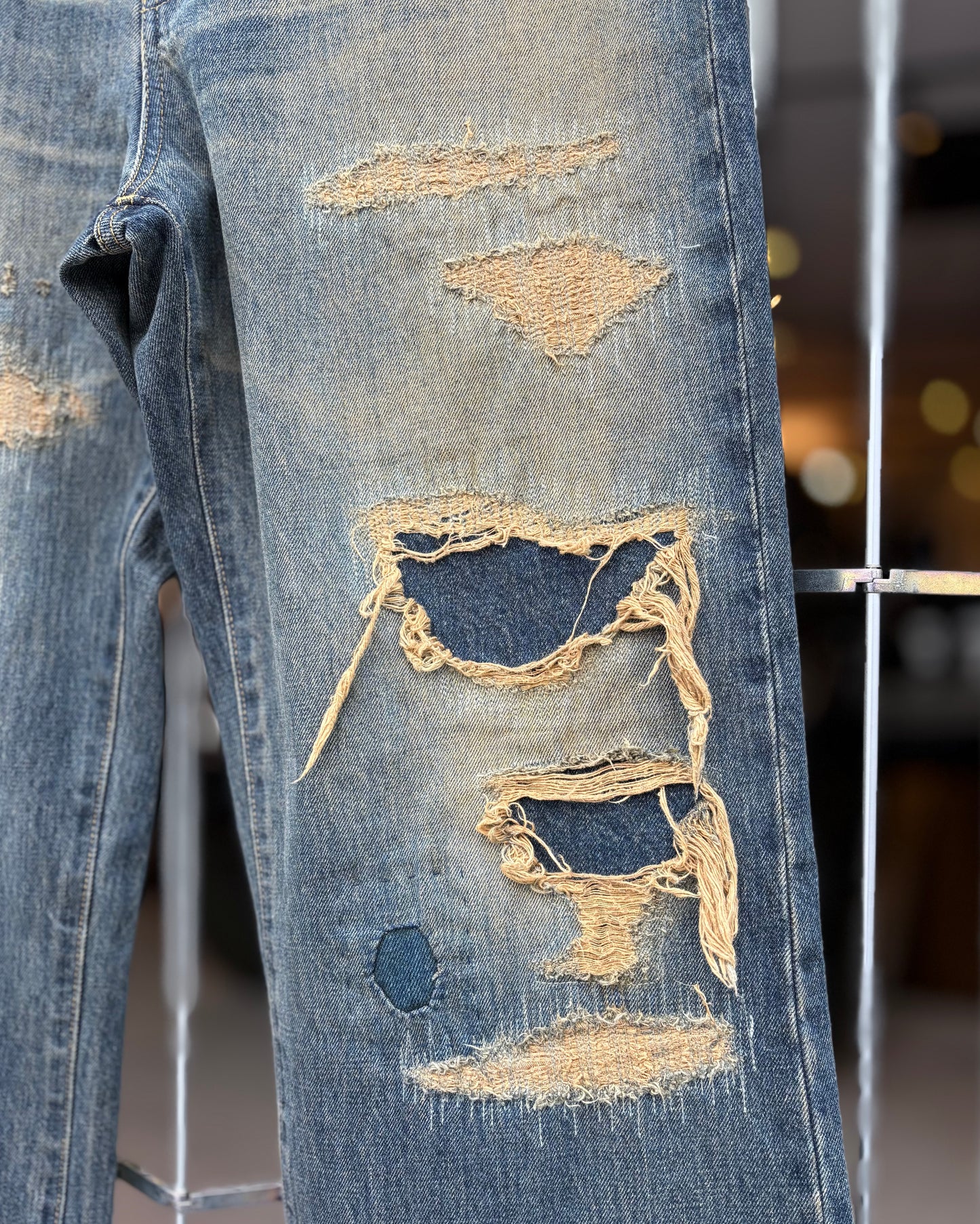 KAMIYA BORO Bootcut Wide denim pants